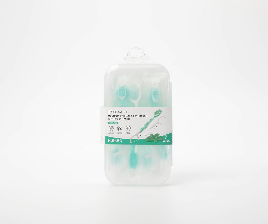 Disposable Multifunctional Toothbrush with Toothpaste (Mint Flavor/7-Pack)
