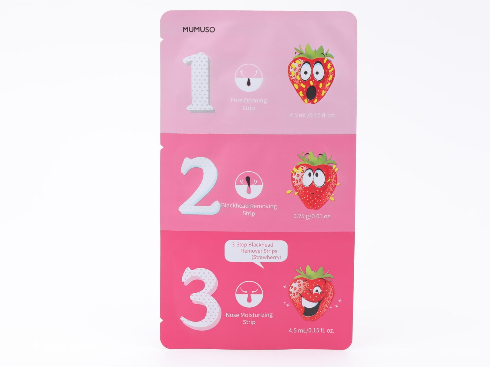 3-Step Blackhead Cleansing Strips (Strawberry)