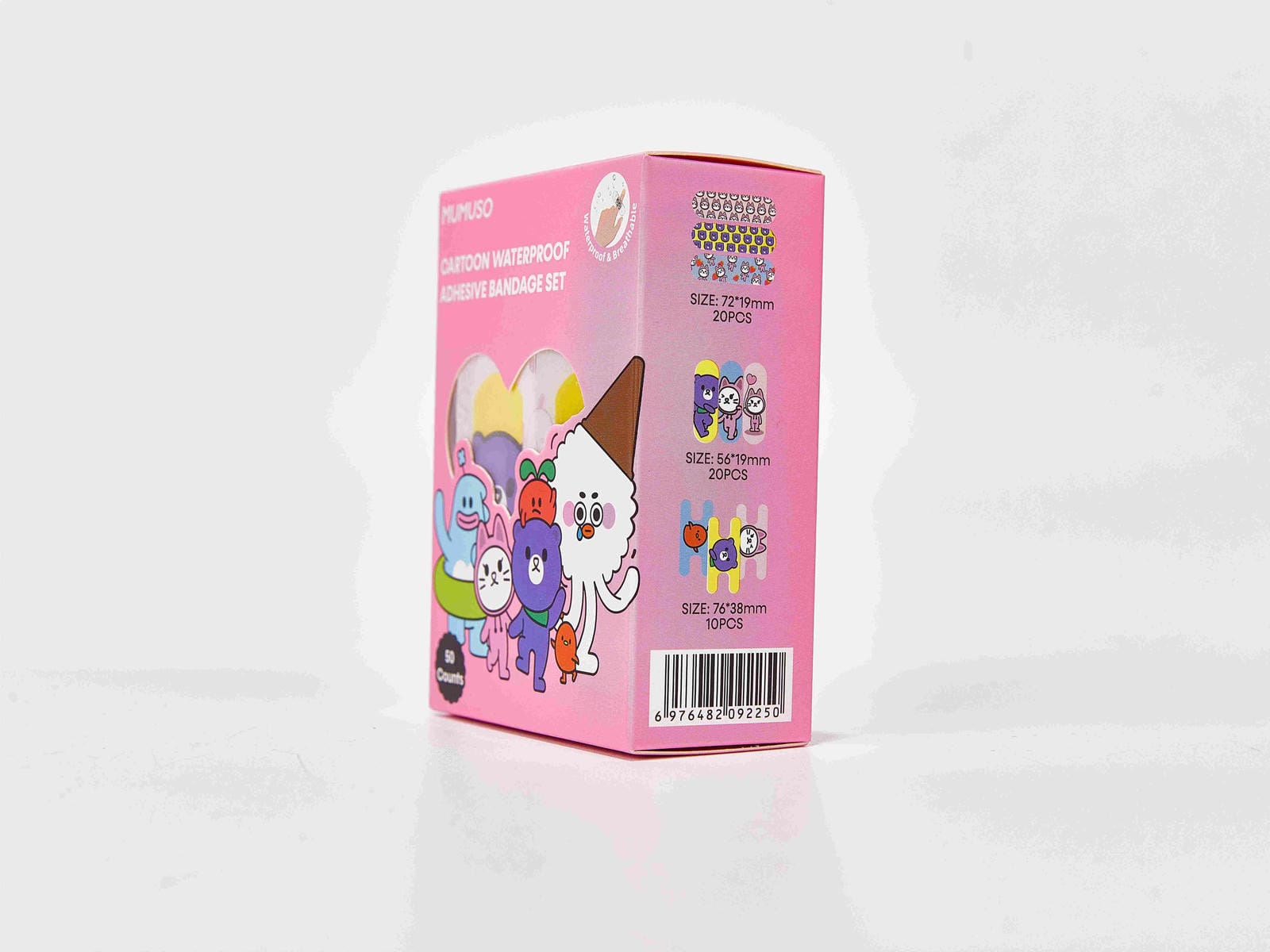 WATERPROOF ADHESIVE BANDAGE (CARTOON LIGHT BLUE 50 PIECES)