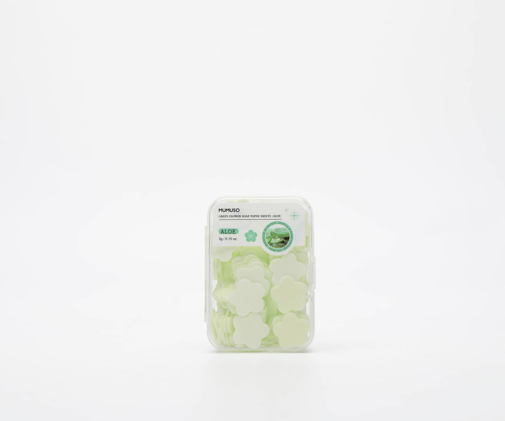 Green Flower Soap Paper Sheets (Aloe)
